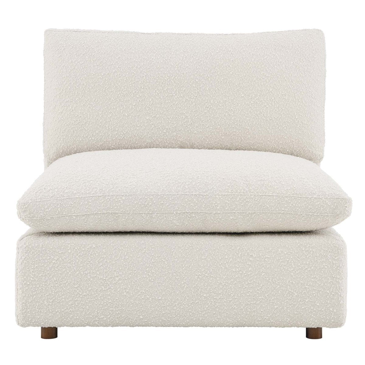 Commix Down Filled Overstuffed Boucle Fabric Armless Chair - BUILDMYPLACE