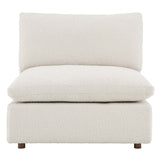 Commix Down Filled Overstuffed Boucle Fabric Armless Chair - BUILDMYPLACE