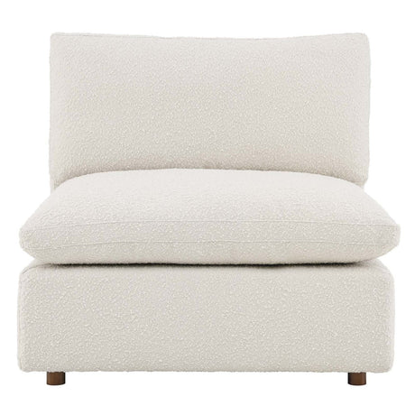 Commix Down Filled Overstuffed Boucle Fabric Armless Chair - BUILDMYPLACE