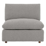 Commix Down Filled Overstuffed Boucle Fabric Armless Chair - BUILDMYPLACE