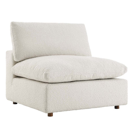 Commix Down Filled Overstuffed Boucle Fabric Armless Chair - BUILDMYPLACE