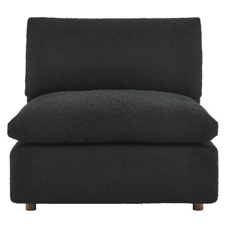 Commix Down Filled Overstuffed Boucle Fabric Armless Chair - BUILDMYPLACE