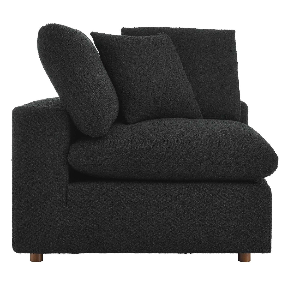 Commix Down Filled Overstuffed Boucle Fabric Corner Chair - BUILDMYPLACE