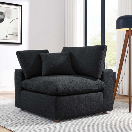 Commix Down Filled Overstuffed Boucle Fabric Corner Chair - BUILDMYPLACE