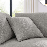 Commix Down Filled Overstuffed Boucle Fabric Corner Chair - BUILDMYPLACE