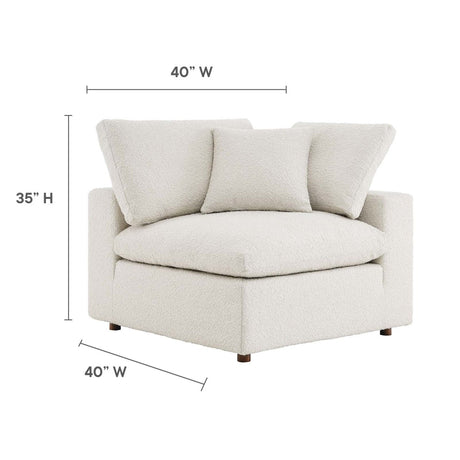 Commix Down Filled Overstuffed Boucle Fabric Corner Chair - BUILDMYPLACE