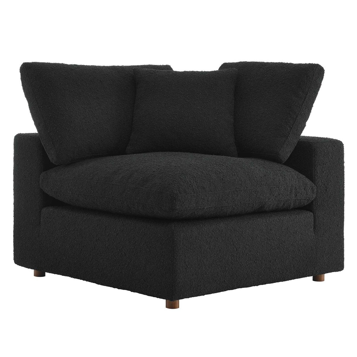 Commix Down Filled Overstuffed Boucle Fabric Corner Chair - BUILDMYPLACE