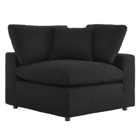 Commix Down Filled Overstuffed Boucle Fabric Corner Chair - BUILDMYPLACE