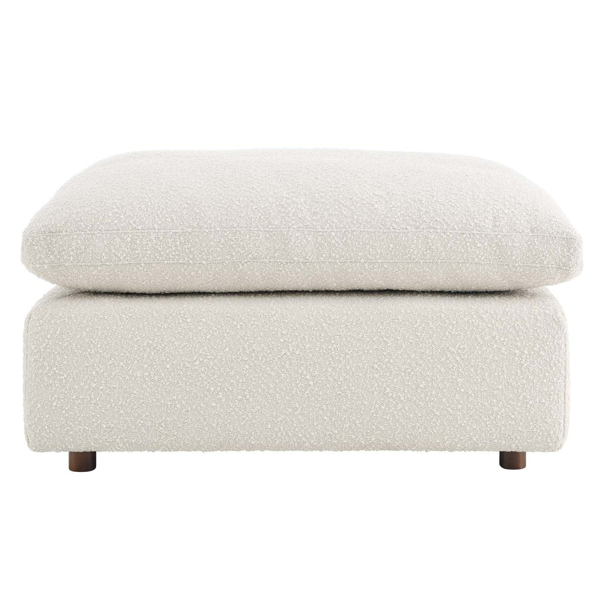 Commix Down Filled Overstuffed Boucle Fabric Ottoman - BUILDMYPLACE
