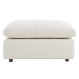 Commix Down Filled Overstuffed Boucle Fabric Ottoman - BUILDMYPLACE