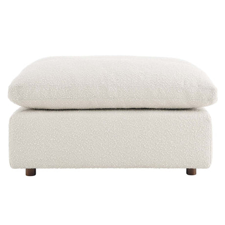 Commix Down Filled Overstuffed Boucle Fabric Ottoman - BUILDMYPLACE