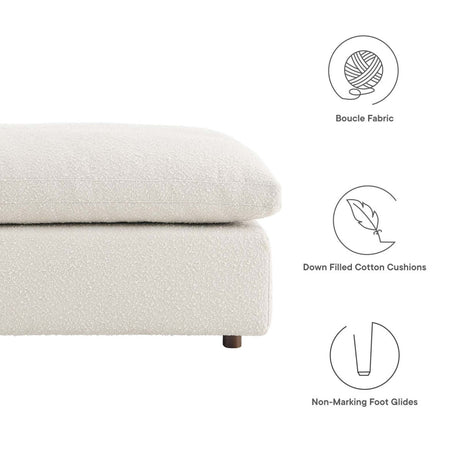 Commix Down Filled Overstuffed Boucle Fabric Ottoman - BUILDMYPLACE