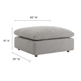 Commix Down Filled Overstuffed Boucle Fabric Ottoman - BUILDMYPLACE