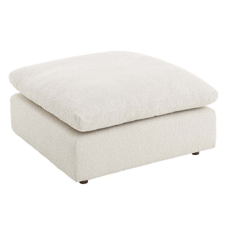 Commix Down Filled Overstuffed Boucle Fabric Ottoman - BUILDMYPLACE