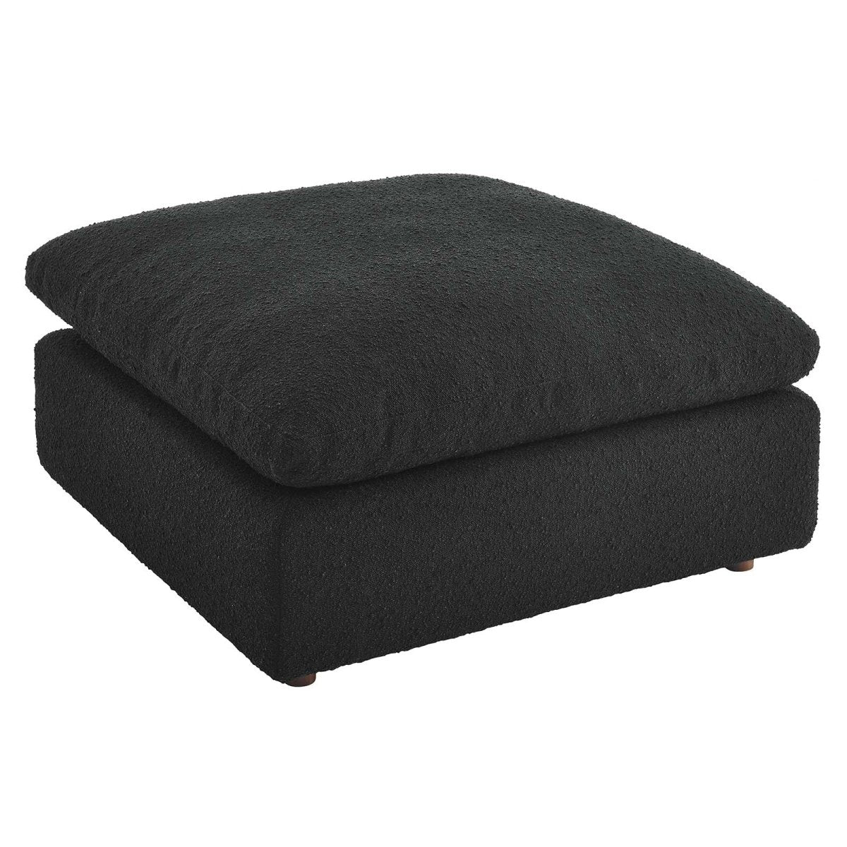 Commix Down Filled Overstuffed Boucle Fabric Ottoman - BUILDMYPLACE