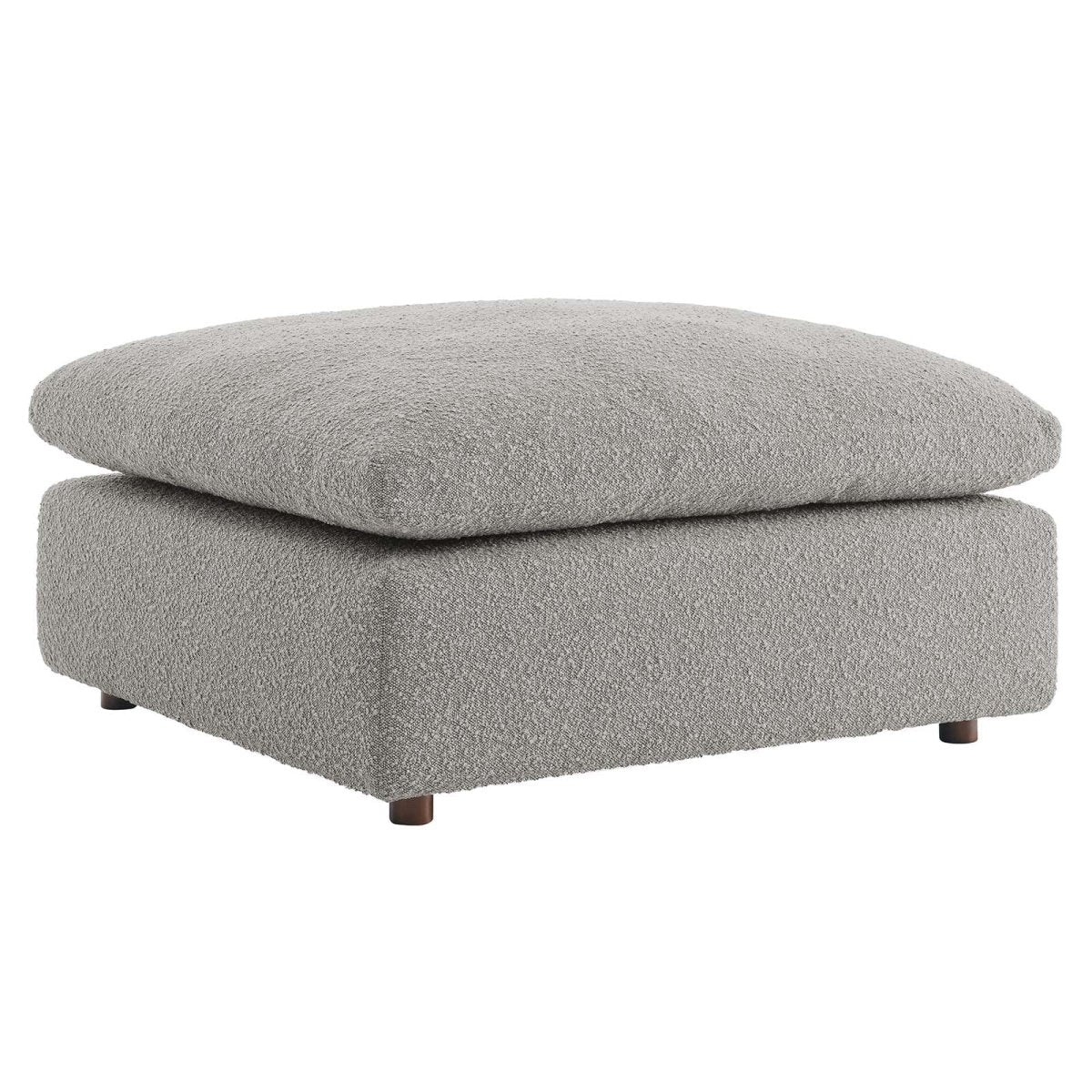 Commix Down Filled Overstuffed Boucle Fabric Ottoman - BUILDMYPLACE