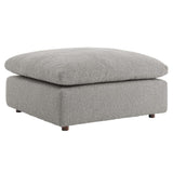 Commix Down Filled Overstuffed Boucle Fabric Ottoman - BUILDMYPLACE
