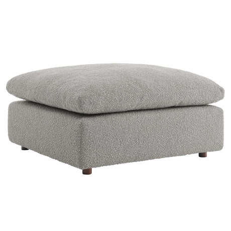 Commix Down Filled Overstuffed Boucle Fabric Ottoman - BUILDMYPLACE