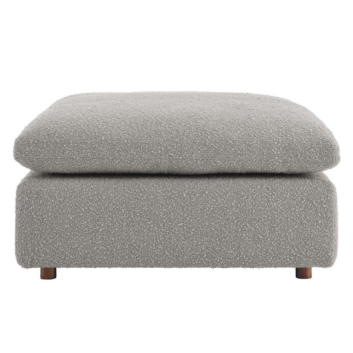 Commix Down Filled Overstuffed Boucle Fabric Ottoman - BUILDMYPLACE