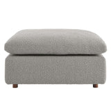 Commix Down Filled Overstuffed Boucle Fabric Ottoman - BUILDMYPLACE