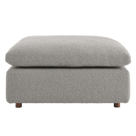 Commix Down Filled Overstuffed Boucle Fabric Ottoman - BUILDMYPLACE