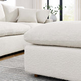 Commix Down Filled Overstuffed Boucle Fabric Ottoman - BUILDMYPLACE