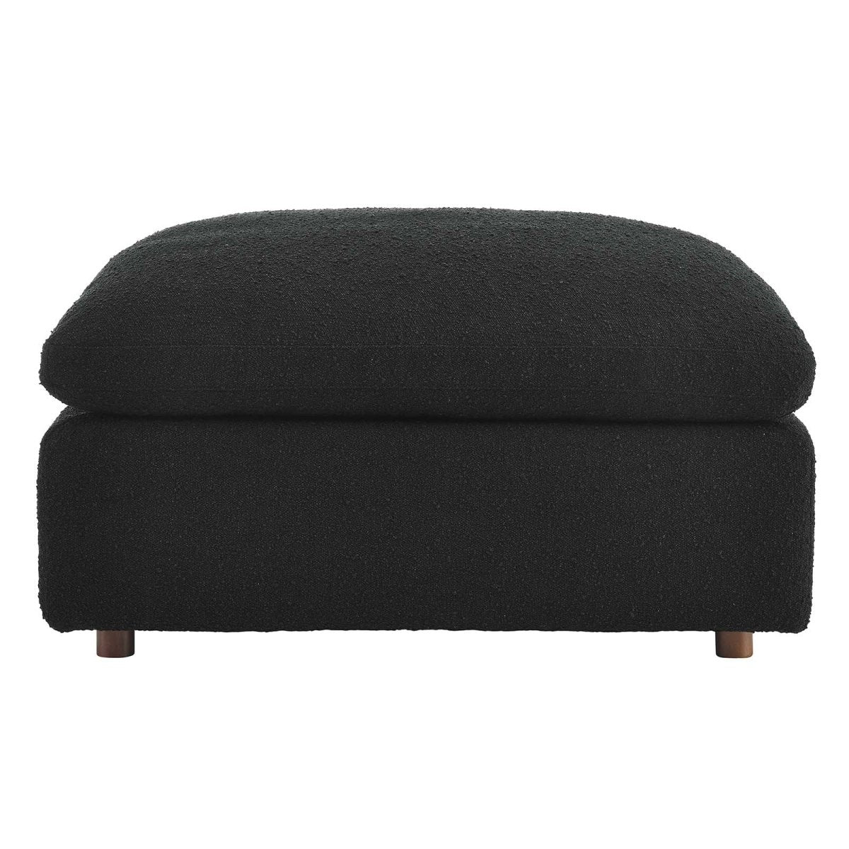Commix Down Filled Overstuffed Boucle Fabric Ottoman - BUILDMYPLACE