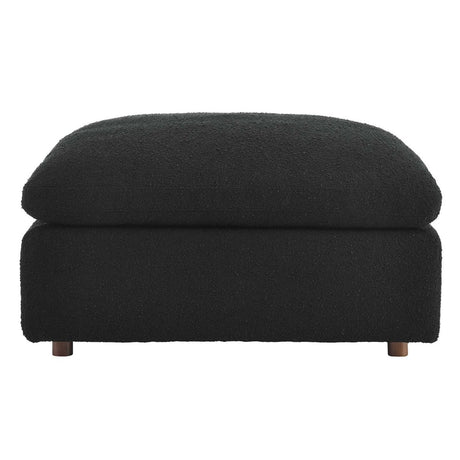 Commix Down Filled Overstuffed Boucle Fabric Ottoman - BUILDMYPLACE