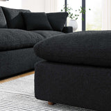Commix Down Filled Overstuffed Boucle Fabric Ottoman - BUILDMYPLACE