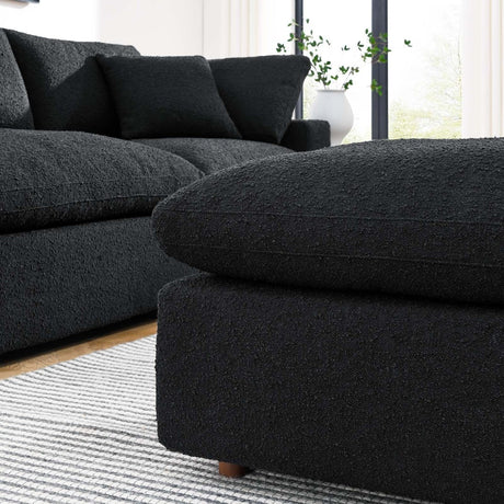 Commix Down Filled Overstuffed Boucle Fabric Ottoman - BUILDMYPLACE