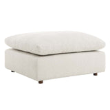 Commix Down Filled Overstuffed Boucle Fabric Ottoman - BUILDMYPLACE