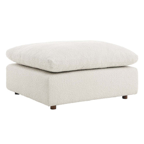 Commix Down Filled Overstuffed Boucle Fabric Ottoman - BUILDMYPLACE