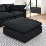 Commix Down Filled Overstuffed Boucle Fabric Ottoman - BUILDMYPLACE