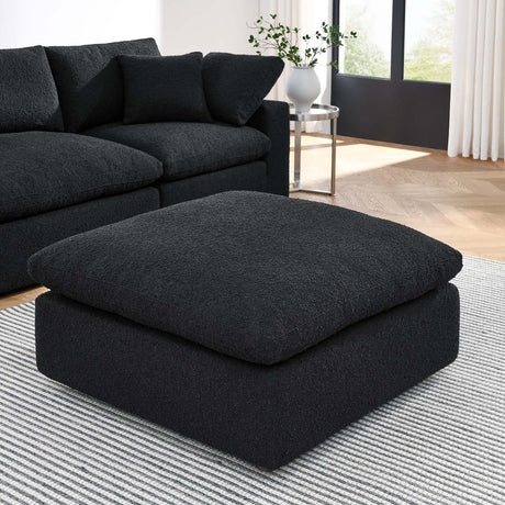 Commix Down Filled Overstuffed Boucle Fabric Ottoman - BUILDMYPLACE