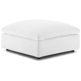 Commix Down Filled Overstuffed Ottoman - Beige Color Footstool Ottoman With Non - Marking Foot Caps - BUILDMYPLACE