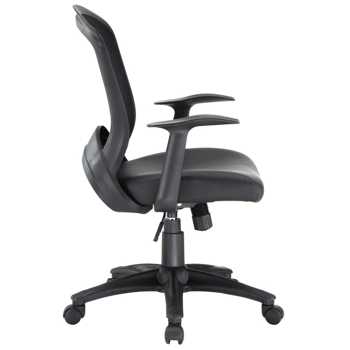 Computer Ergonomic Pulse Vinyl Lumbar Support Office Chair in Black - Lumbar Support - BUILDMYPLACE