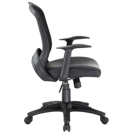 Computer Ergonomic Pulse Vinyl Lumbar Support Office Chair in Black - Lumbar Support - BUILDMYPLACE