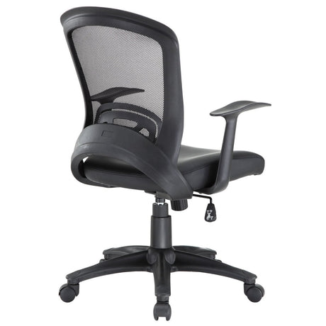 Computer Ergonomic Pulse Vinyl Lumbar Support Office Chair in Black - Lumbar Support - BUILDMYPLACE