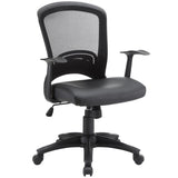 Computer Ergonomic Pulse Vinyl Lumbar Support Office Chair in Black - Lumbar Support - BUILDMYPLACE