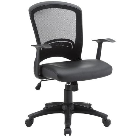 Computer Ergonomic Pulse Vinyl Lumbar Support Office Chair in Black - Lumbar Support - BUILDMYPLACE