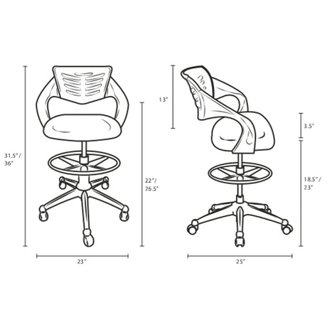 Computer Thrive Mesh Office Desk Chair With Adjustable Height - Mesh Back Support - BUILDMYPLACE