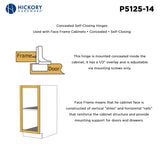 Concealed Hinge 1/2 Inch Overlay Face Frame Self - Close in Polished Nickel - Hickory Hardware - BUILDMYPLACE