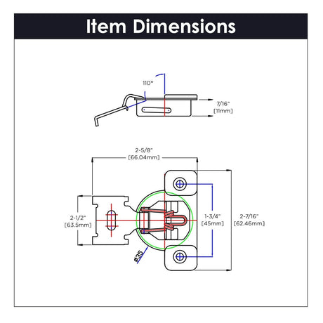 Concealed Hinge 1/2 Inch Overlay Face Frame Self - Close in Polished Nickel - Hickory Hardware - BUILDMYPLACE