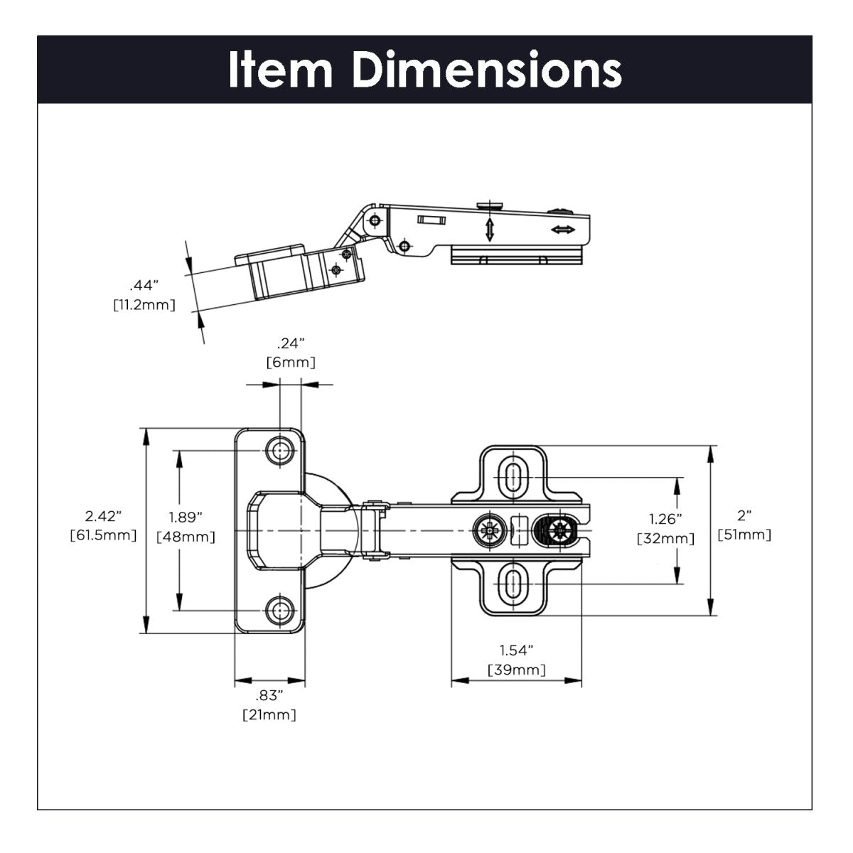 Concealed Hinge Full Overlay Frameless Self - Close in Polished Nickel - Hickory Hardware - BUILDMYPLACE