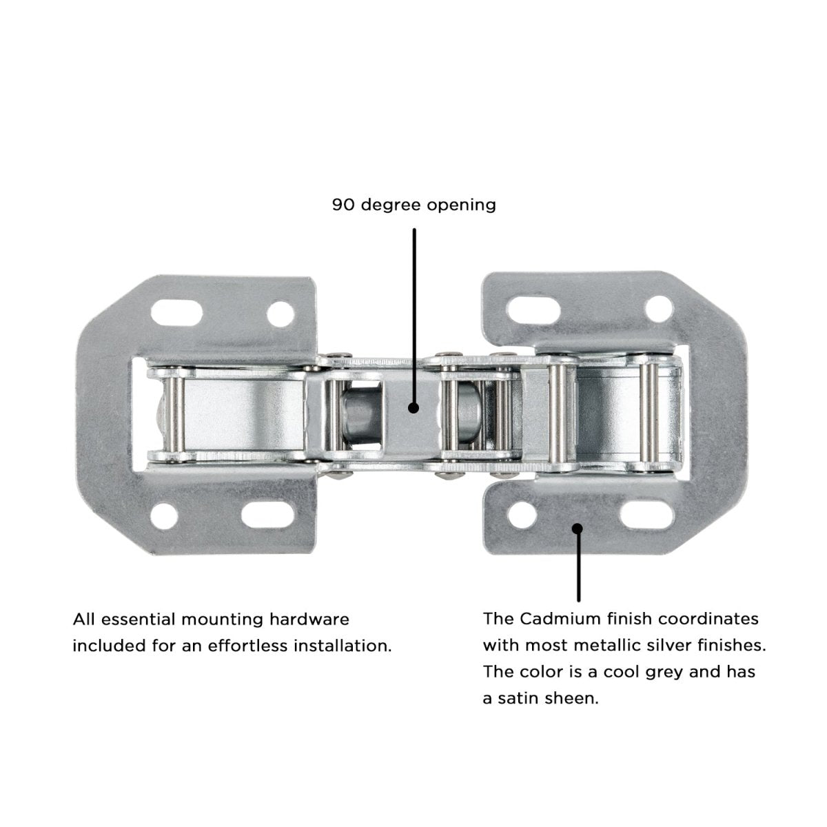 Concealed Hinges Variable Overlay/Inset Frameless Easy On in Cadmium - Hickory Hardware - BUILDMYPLACE