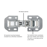 Concealed Hinges Variable Overlay/Inset Frameless Easy On in Cadmium - Hickory Hardware - BUILDMYPLACE