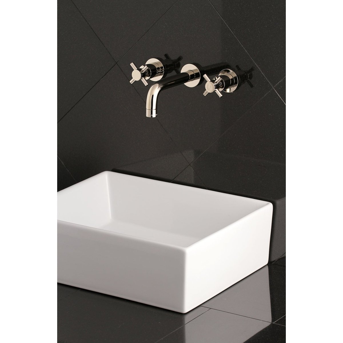 Concord 2 - Handle Modern Wall Mount Bathroom Faucet - BUILDMYPLACE