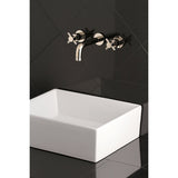 Concord 2 - Handle Modern Wall Mount Bathroom Faucet - BUILDMYPLACE