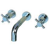 Concord 2 - Handle Modern Wall Mount Bathroom Faucet - BUILDMYPLACE