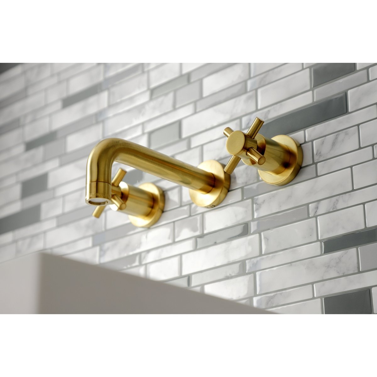 Concord 2 - Handle Modern Wall Mount Bathroom Faucet - BUILDMYPLACE